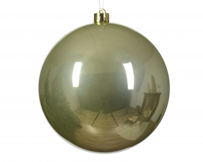 Sfera infrangibile lucida pistacchio, diametro 14 cm