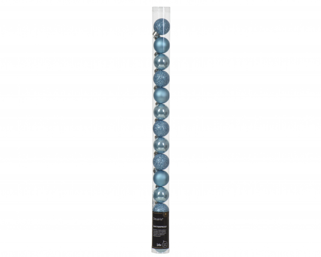 Sfera infrangibile azzurra, diametro 3 cm, confezione da 14 pezzi