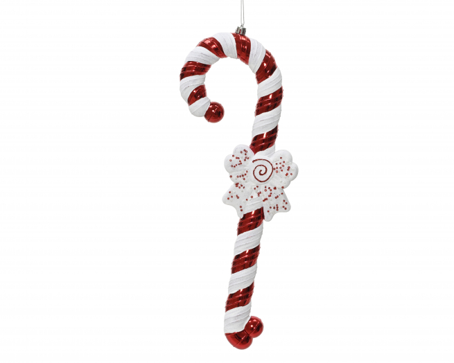 Addobbo "Bastoncino di zucchero"con glitter, altezza 38 cm