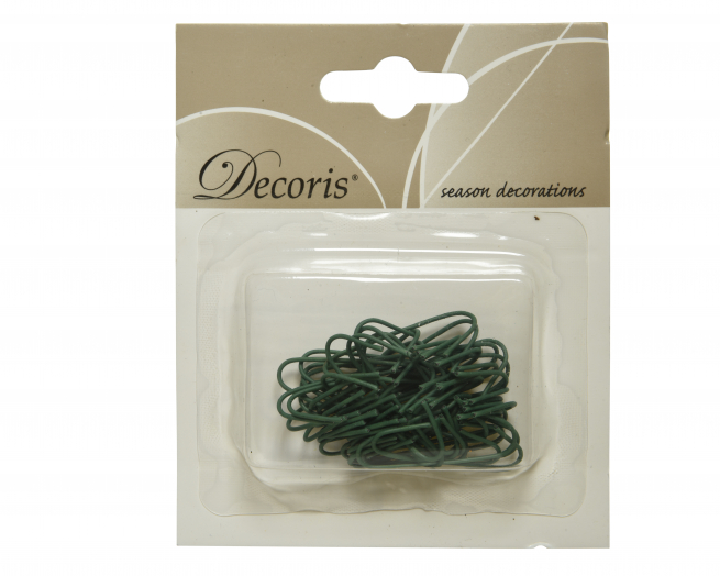 Gancetti in metallo verde, lunghezza 3.5 cm, confezione da 75 pezzi