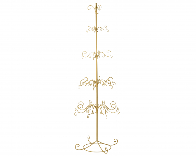 Struttura in metallo oro, altezza 181 cm, diametro base 61 cm