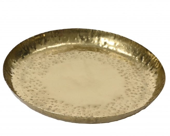 Vassoio in metallo oro, diametro 35 cm