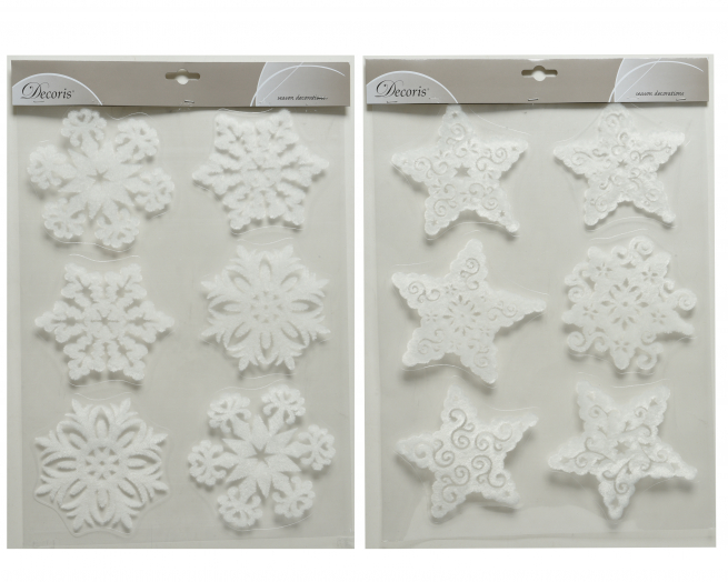 Vetrofania con decori bianchi, foglio 29.5x40 cm, soggetti assortiti