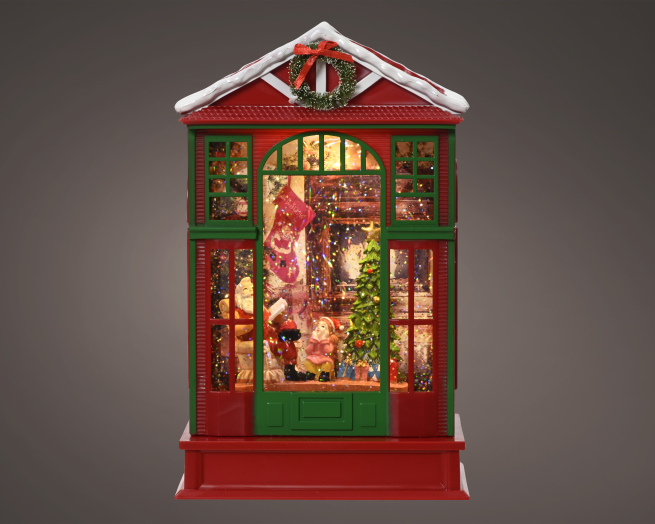 Casetta in plastica con led, 9.3x16 cm, altezza 25.5 cm