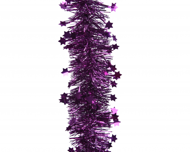 Festone viola con stelline, diametro 9 cm, lunghezza 270 cm