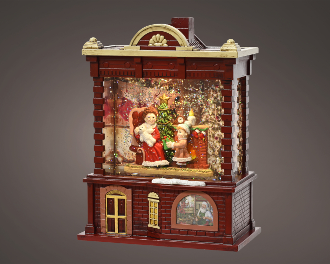 Casetta in plastica con led, 9.5x16.5 cm, altezza 21.7cm