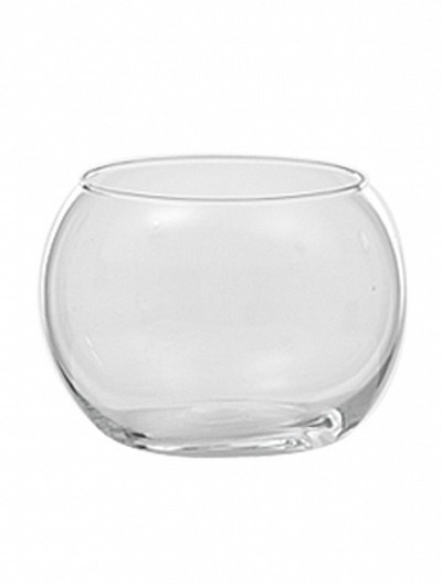 Vaso a sfera in vetro, diametro 10 cm e altezza 7.5 cm