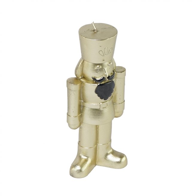 Candela oro a forma di soldatino altezza 16.5 cm