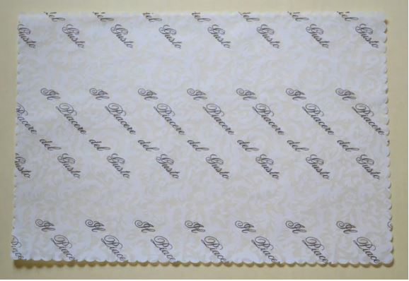 Coprivassoio smerlato in carta antigrasso, confezioni da 1000 pezzi