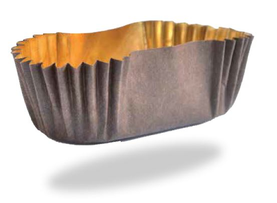 Pirottino ovale marrone con interno oro impermeabile, confezione da 500 pezzi