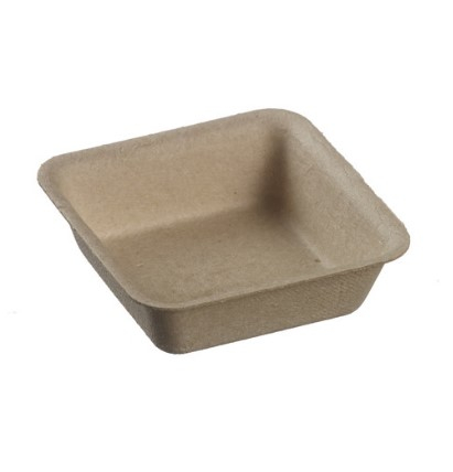 Mini piattino quadrato finger food 50x50mm, in fibra di bamboo, confezione da 100 pezzi
