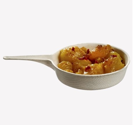 Miniporzione "Padella" biodegradabile in polpa di cellulosa, capienza 25cc, confezione da 100 pezzi