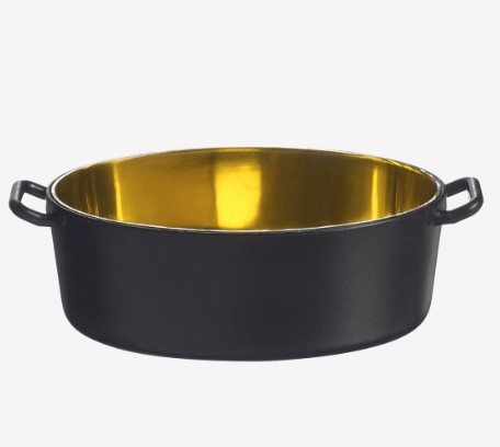 Miniporzione "Casseruola" fingerfood in plastica nera, capienza 45cc, confezione da 24 pezzi