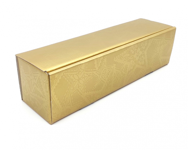 Scatola cantinetta porta bottiglia fantasia "Gold Star" automontante, 9x34x9 cm