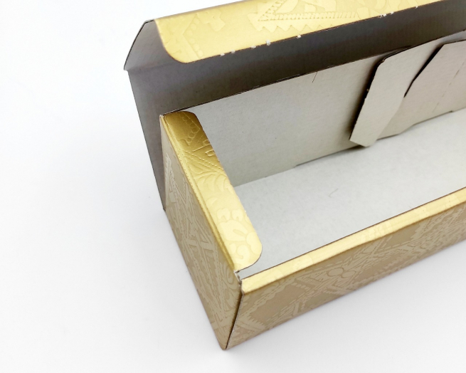 Scatola cantinetta porta bottiglia fantasia "Gold Star" automontante, 9x34x9 cm