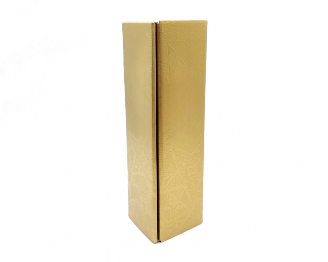 Scatola cantinetta porta bottiglia fantasia "Gold Star" automontante, 9x34x9 cm