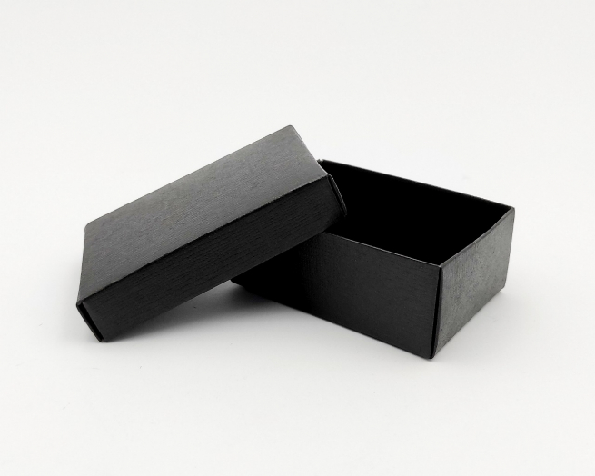 Scatola base rettangolare con coperchio in cartone nero altezza 4 cm, confezione da 10 pezzi, vari formati