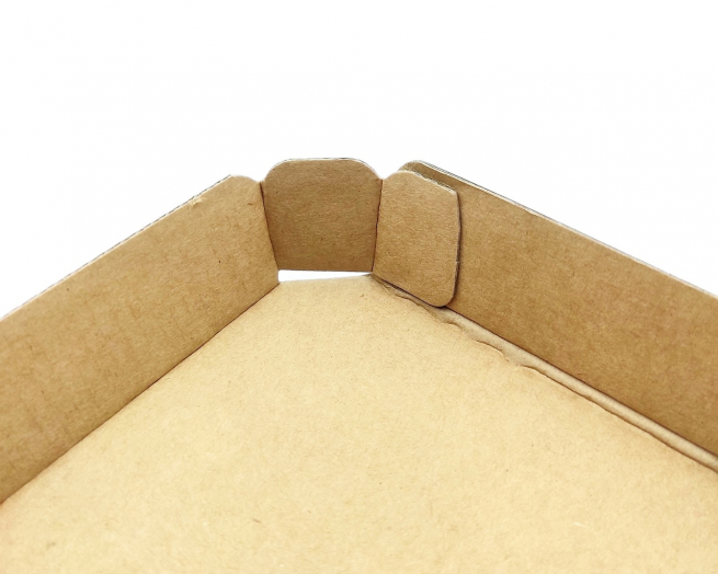 Vassoio in cartone avana idrorepellente, formato 15x21 cm, varie altezze