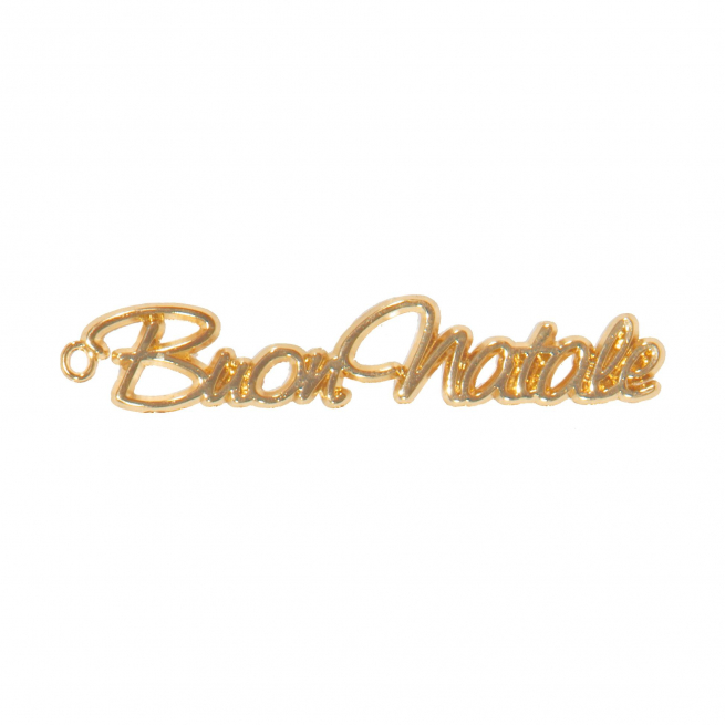 Pick scritta "Buon Natale" oro, lunghezza 8 cm, confezione da 3 pezzi