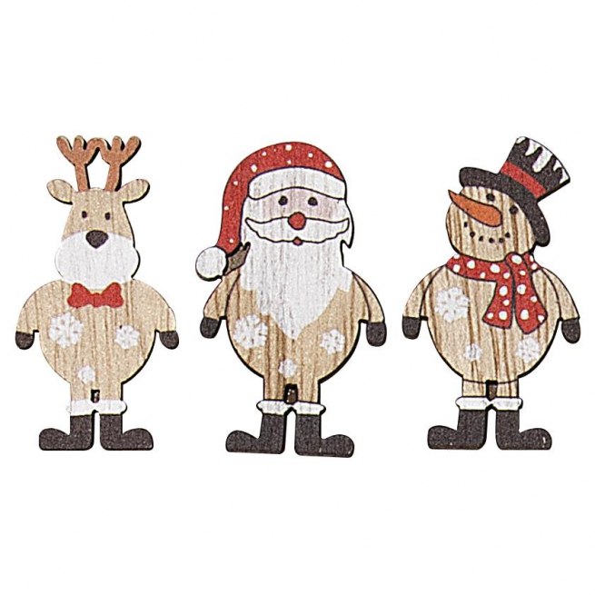 Chiudipacco in legno, 2.3x4.4 cm, confezione da 6 pezzi assortiti