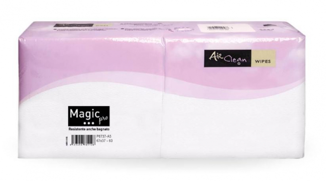 Asciugamano bianco in tessuto non tessuto airlaid 37x67cm, confezione da 60 pezzi