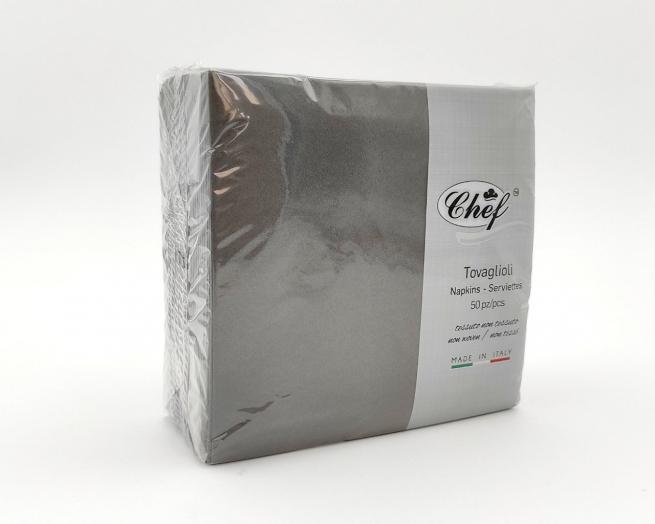 Tovagliolo TNT airlaid "LIGHT" grigio antracite, formato 40x40cm, confezione da 50 pezzi