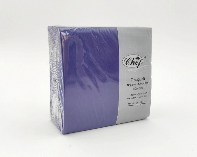 Tovagliolo TNT airlaid "LIGHT" blu, formato 40x40cm, confezione da 50 pezzi