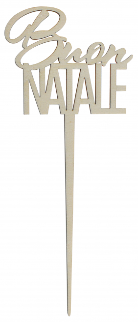 Pick in legno scritta "Buon Natale", lunghezza 12 cm, confezione da 6 pezzi