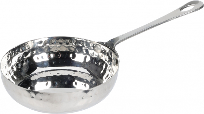 Padella in acciaio inox con manico, diametro 11 cm