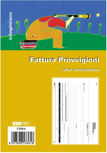 Blocco da 50 fatture provvigioni 2 copie autoricalcanti, formato 22x15 cm