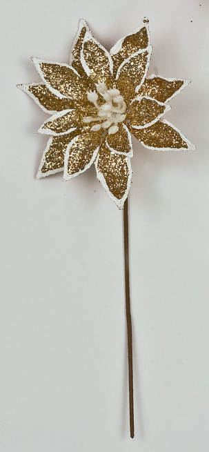 Pick stella di Natale con glitter rame, diametro 8 cm, confezione da 12 pezzi