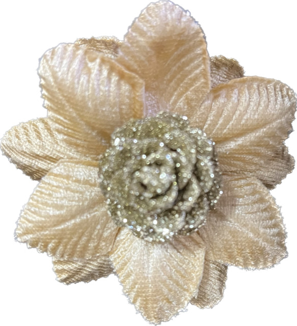 Pick fiore oro con pigna, diametro 8 cm, confezione da 24 pezzi