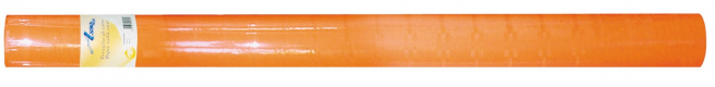Tovaglia in carta goffrata damascata arancione, altezza 120cm, rotolo da 25 metri