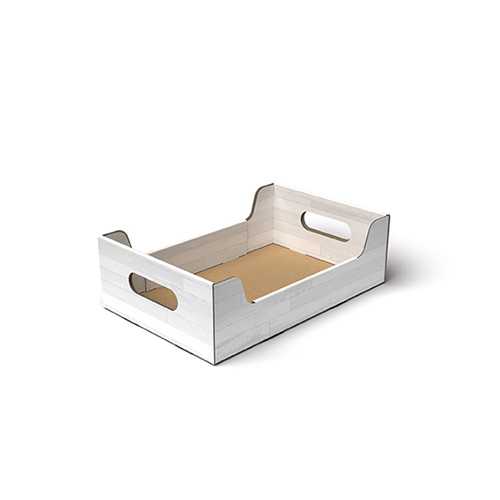Scatola cassettina automontante in cartone fantasia legno "Teak" bianco, cartone da 25 pezzi, vari formati