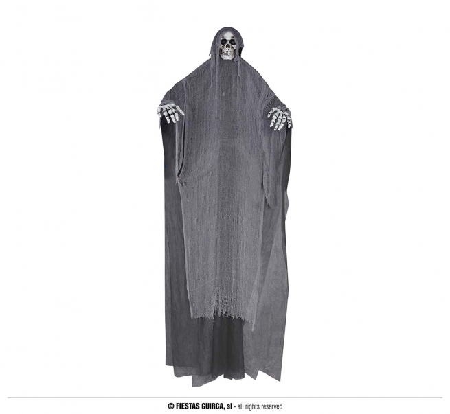 Scheletro con tunica grigia, altezza 320 cm