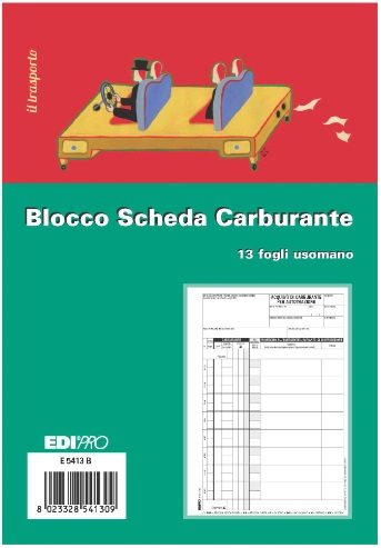 Blocco scheda carburante da 13 fogli usomano, formato 15x22 cm