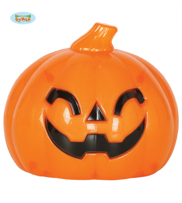 Zucca in plastica con luce, diametro 10 cm