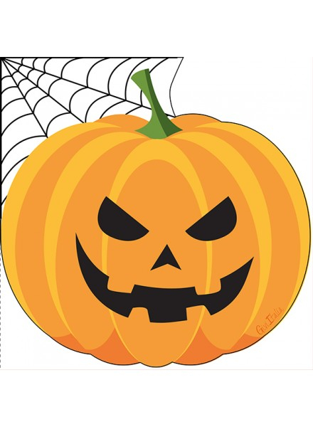Tovagliolo carta 3 veli sagomato 33x33 cm, fantasia "Halloween Pumpkin"", confezione da 16 pezzi