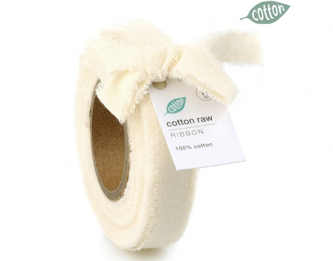 Rotolo nastro "Cotton Raw", altezza 15 mm, lunghezza 10 metri