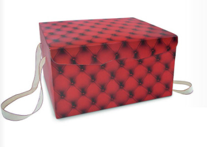 Scatola panettone con cordini in cartone linea "Chesterfield", 25.5x32.5x18 cm, cartone da 20 pezzi