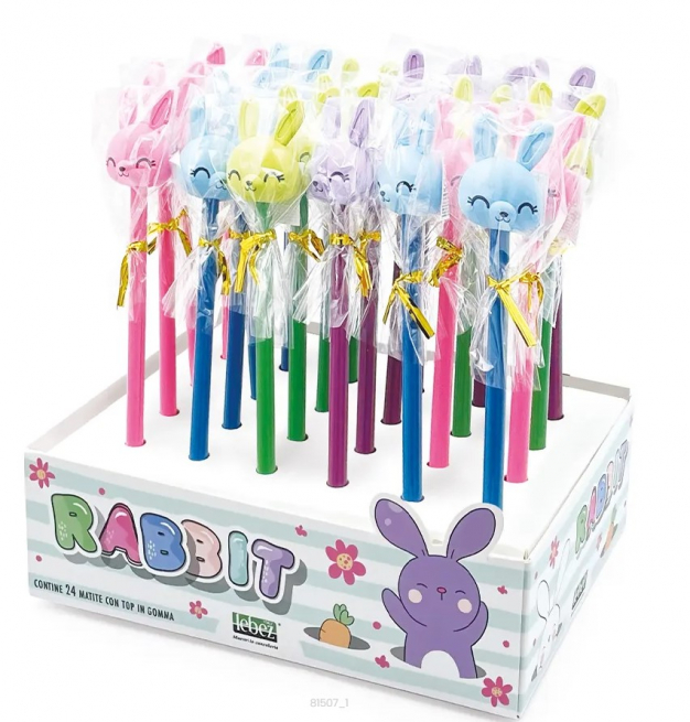 Matita "Rabbit" con top in gomma, colori assortiti