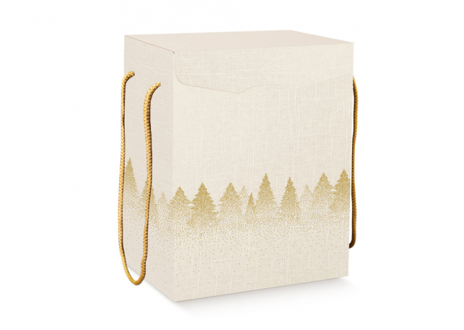 Scatola con cordini fantasia "Golden Tree", 20x28 cm altezza 35 cm, cartone da 20 pezzi