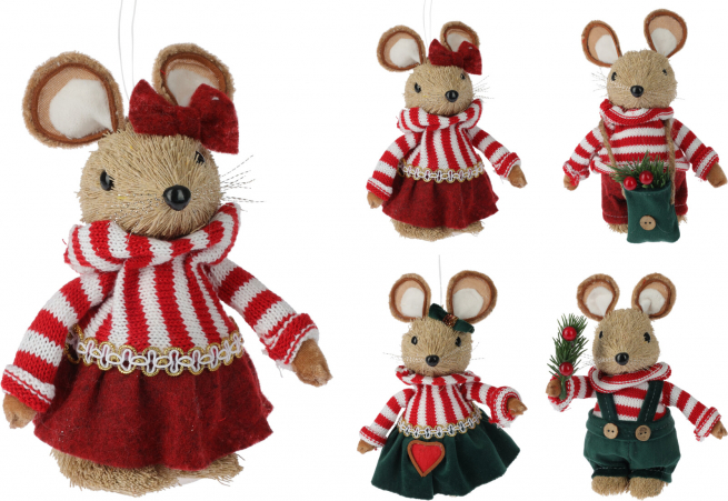 Topo di Natale altezza 18 cm, soggetti assortiti