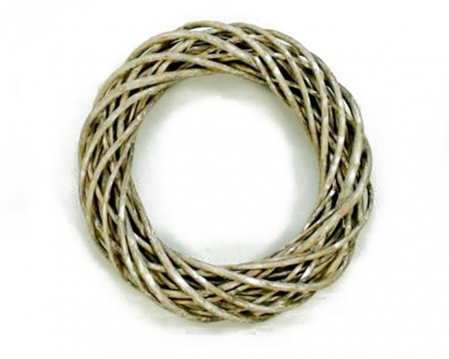 Coroncina in vimini grigio diametro 10 cm, spessore 3 cm