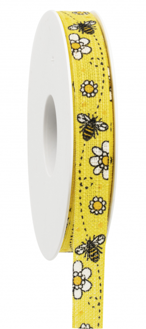 Rotolo nastro "Bienchen" fondo giallo, altezza 15 mm, lunghezza 20 metri