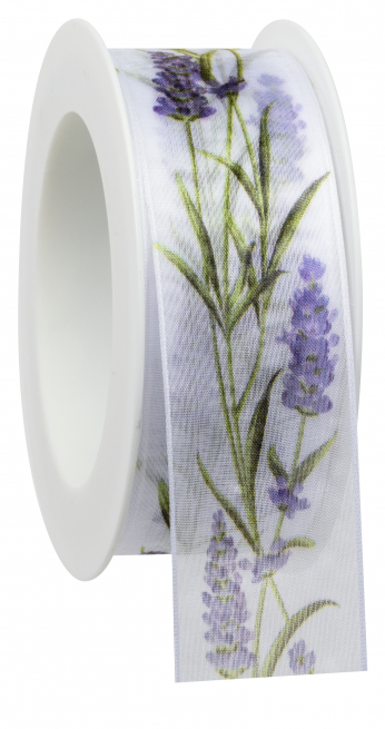 Rotolo nastro "Festa della Lavanda", altezza 40 mm, lunghezza 20 metri