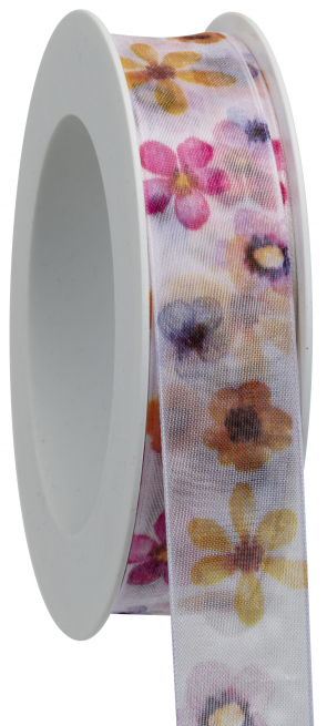 Rotolo nastro "Bouquet di fiori", altezza 25 mm, lunghezza 20 metri