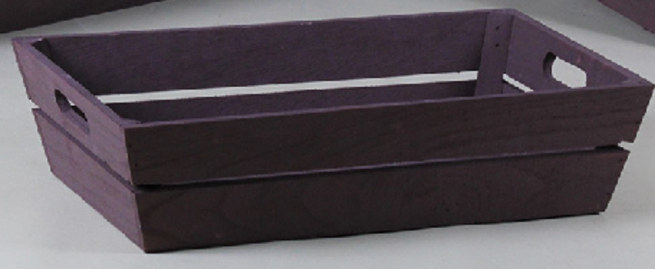 Vassoio rettangolare in legno cioccolato, 27x39.5 cm, altezza 10 cm