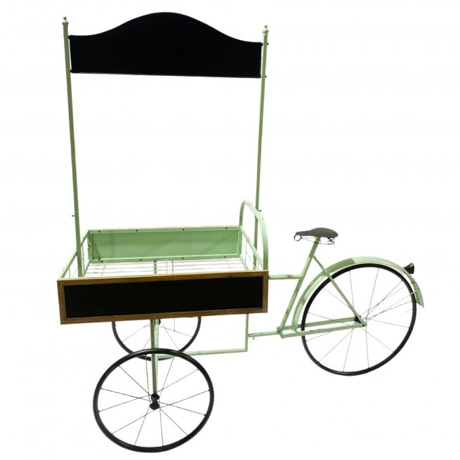 Bicicletta in metallo con espositore, 68x165 cm, altezza 168 cm
