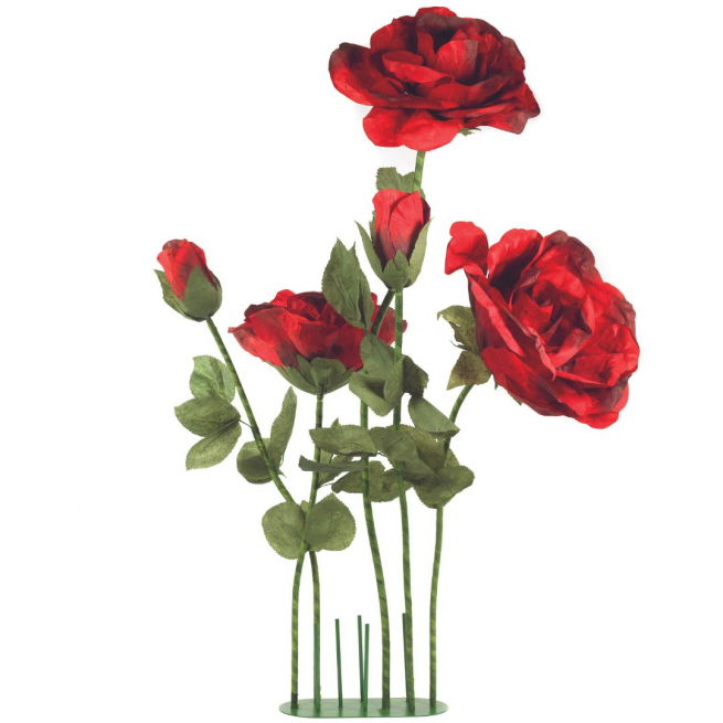 Rose rosse impermeabili con base, altezza 240 cm